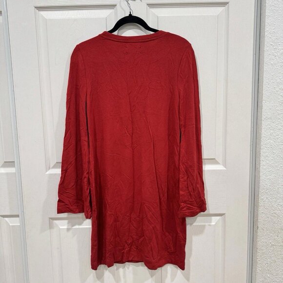 Lou & Grey Womens Size Small Brick Red Long Bell Sleeved Knee Length Dress NWT - Picture 11 of 11